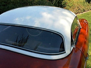 Photo of an installed rear window.